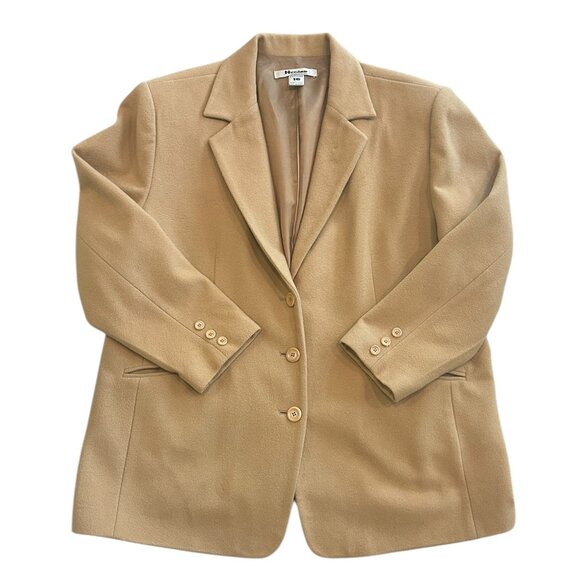 Vintage Nygard Camel Wool Cashmere Blazer Women's 16P Lined Classic Career Coat - Picture 1 of 6